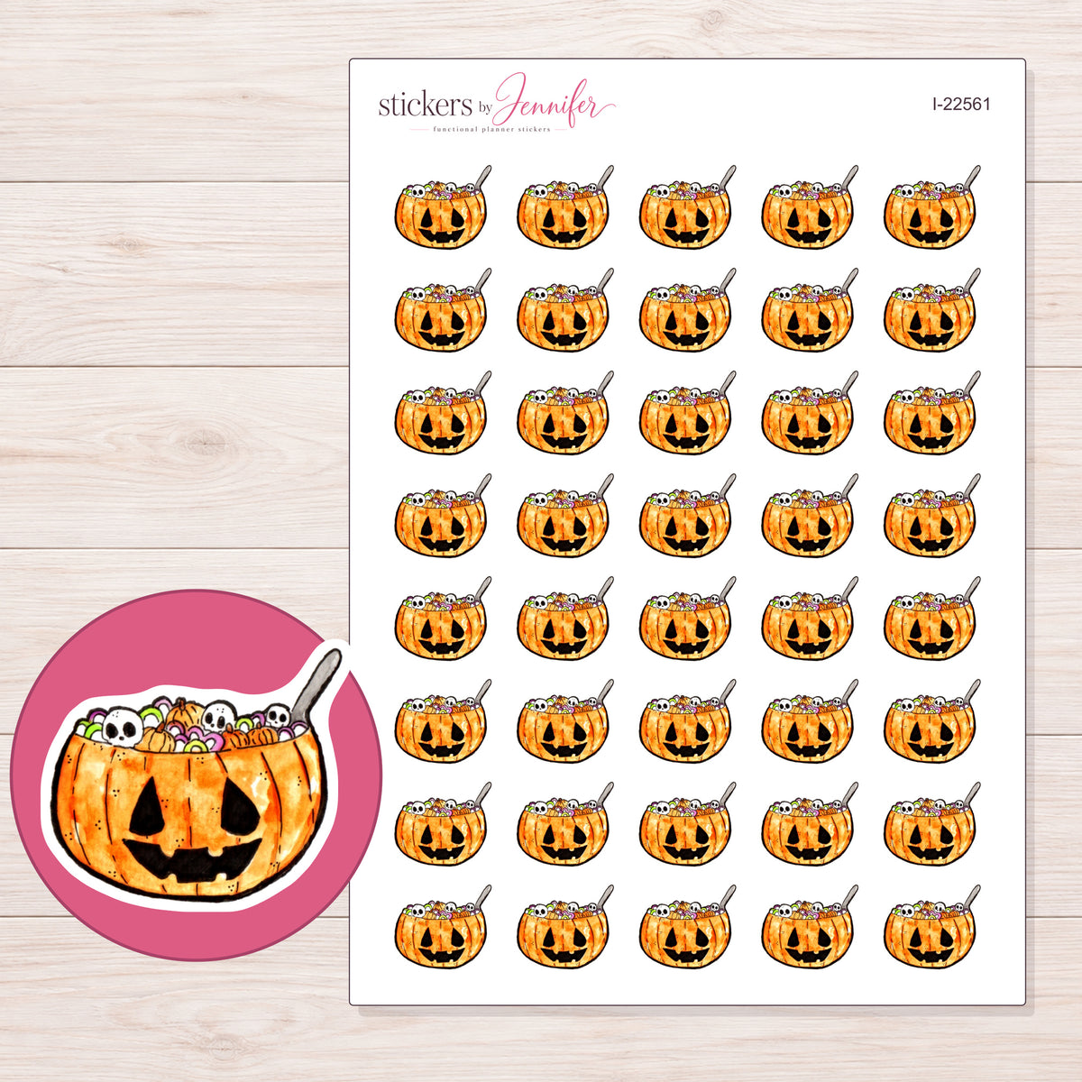 I-22561 planner sticker sheet with enlarged sticker detail