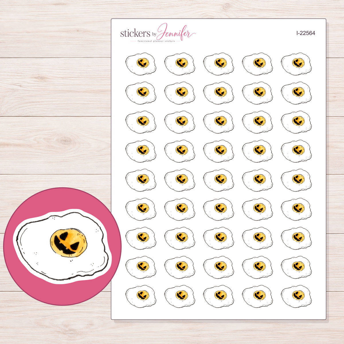 I-22564 planner sticker sheet with enlarged sticker detail