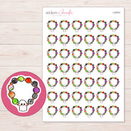I-22574 planner sticker sheet with enlarged sticker detail