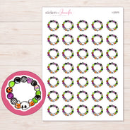 I-22575 planner sticker sheet with enlarged sticker detail
