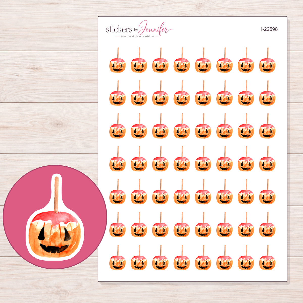I-22598 planner sticker sheet with enlarged sticker detail