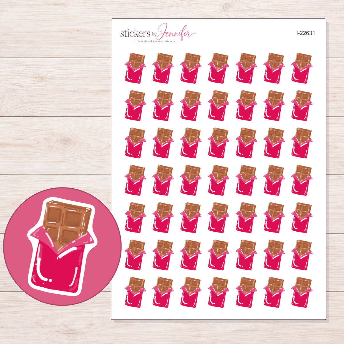I-22631 planner sticker sheet with enlarged sticker detail