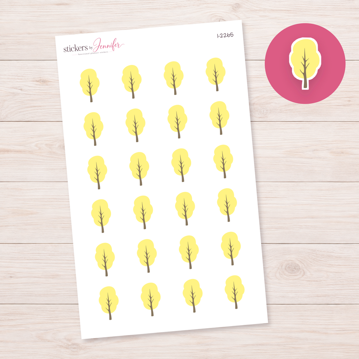 Yellow Autumn Tree Planner Stickers | I-2265