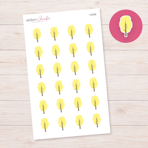 Yellow Autumn Tree Planner Stickers | I-2265
