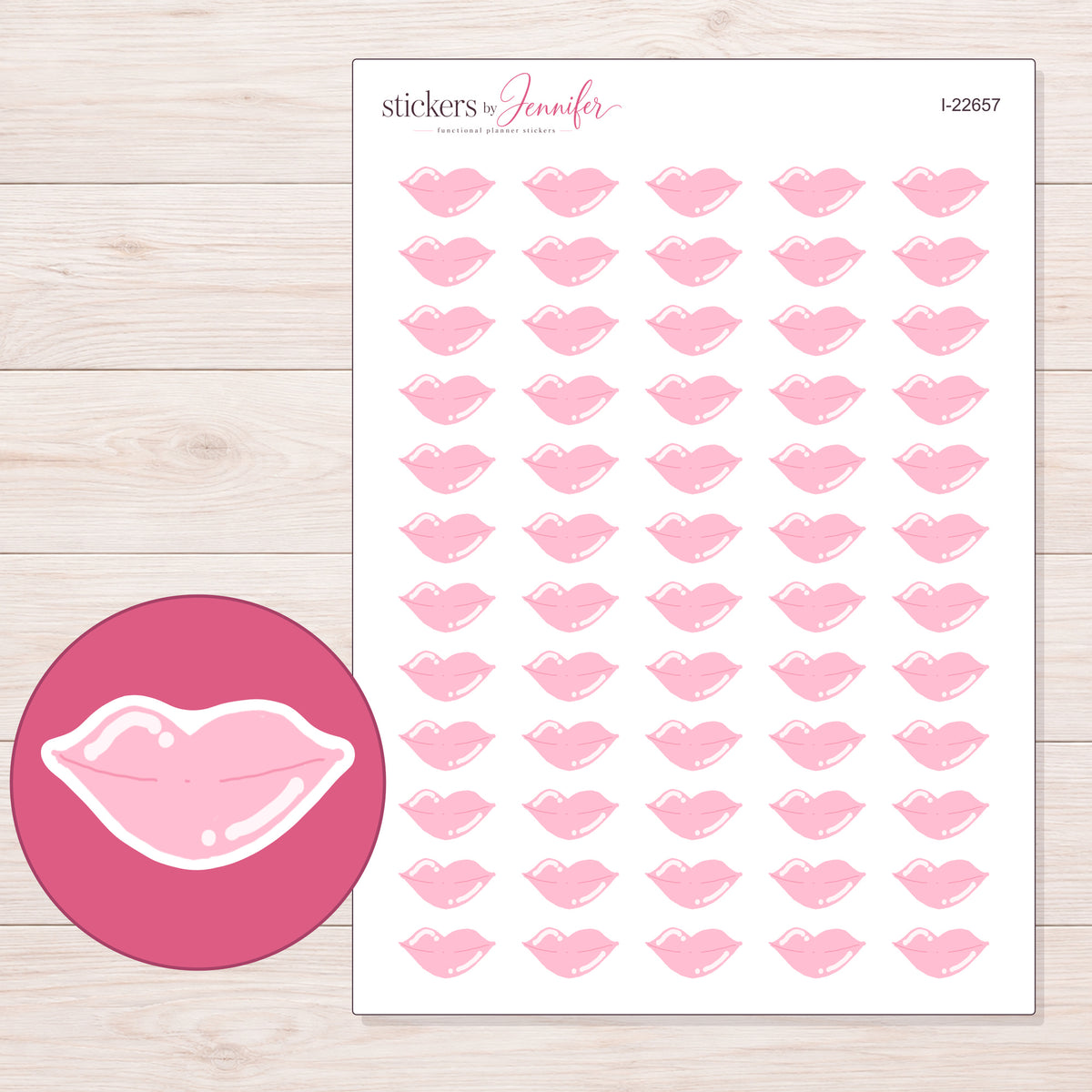 I-22657 planner sticker sheet with enlarged sticker detail