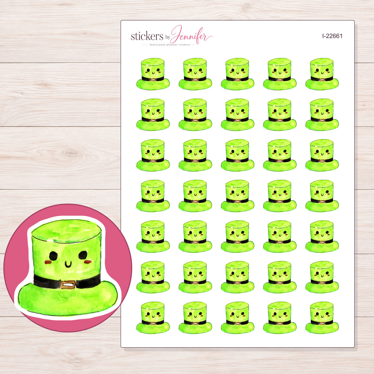 I-22661 planner sticker sheet with enlarged sticker detail