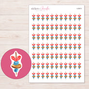 I-22674 planner sticker sheet with enlarged sticker detail
