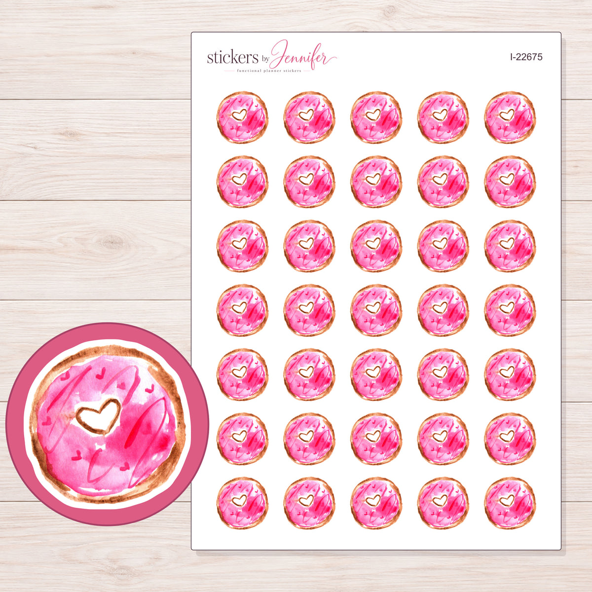 I-22675 planner sticker sheet with enlarged sticker detail