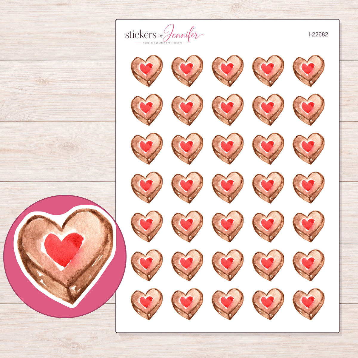 I-22682 planner sticker sheet with enlarged sticker detail