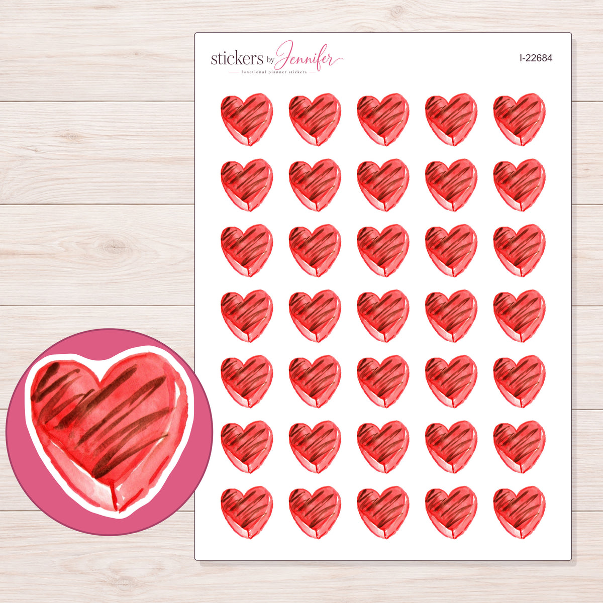 I-22684 planner sticker sheet with enlarged sticker detail