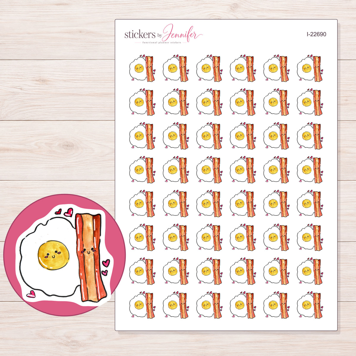 I-22690 planner sticker sheet with enlarged sticker detail
