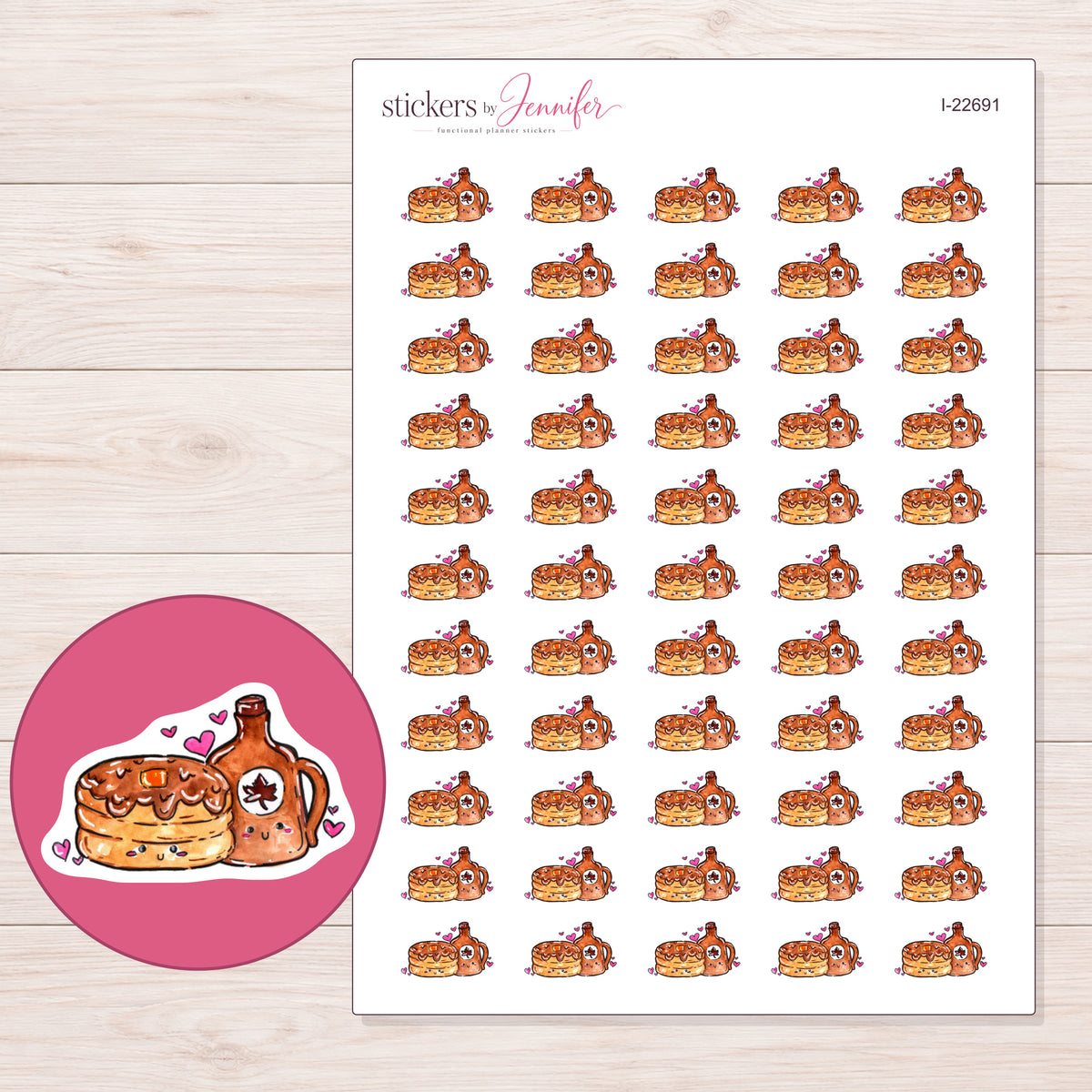 I-22691 planner sticker sheet with enlarged sticker detail