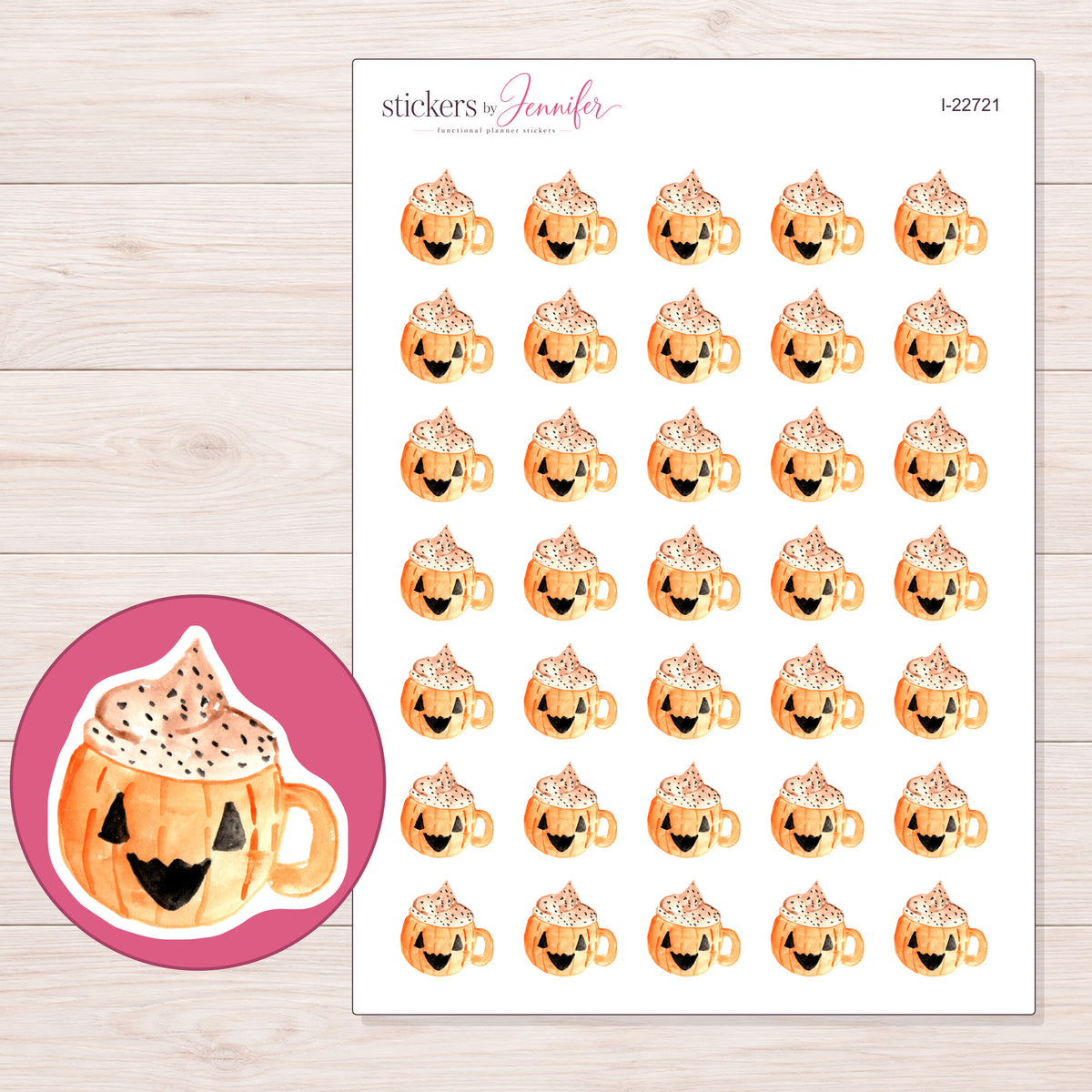 I-22721 planner sticker sheet with enlarged sticker detail
