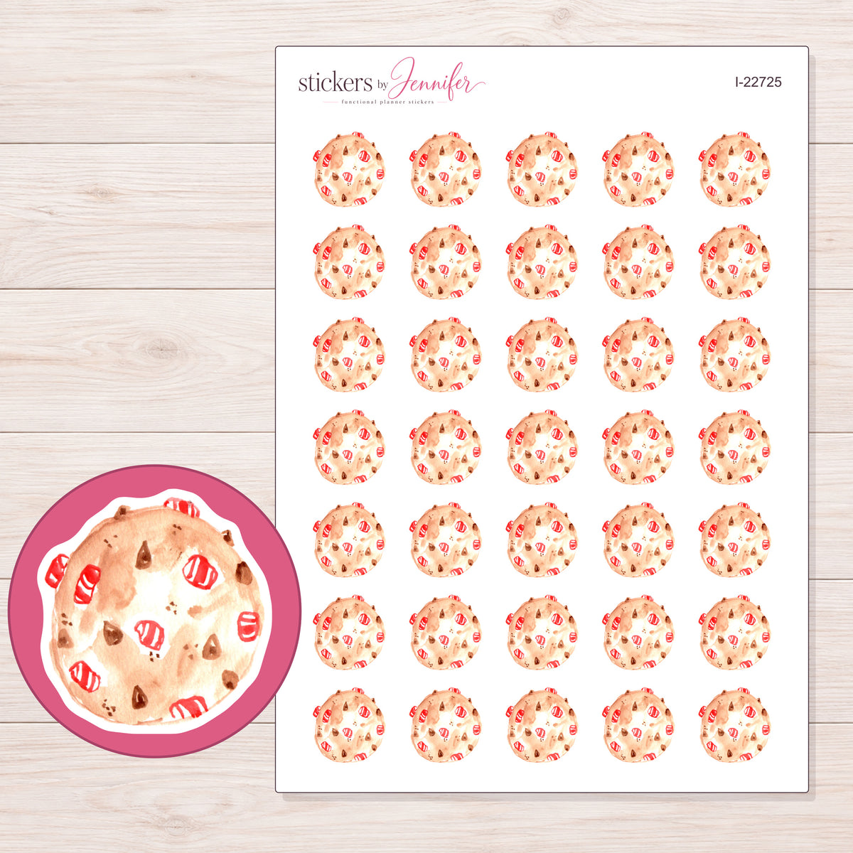 I-22725 planner sticker sheet with enlarged sticker detail