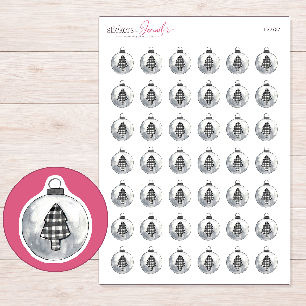 I-22737 planner sticker sheet with enlarged sticker detail