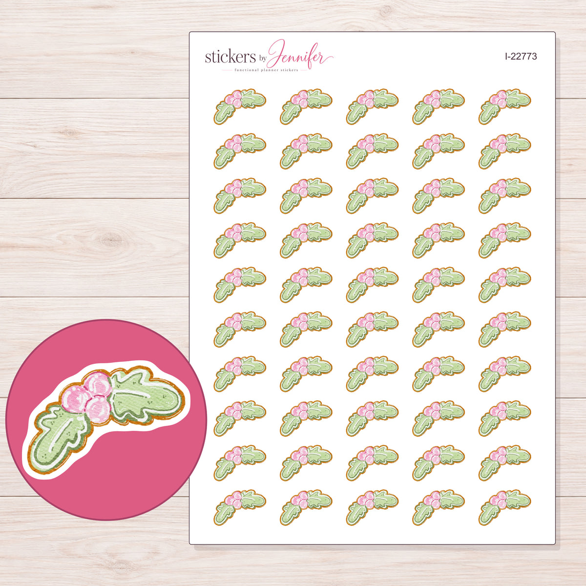 I-22773 planner sticker sheet with enlarged sticker detail