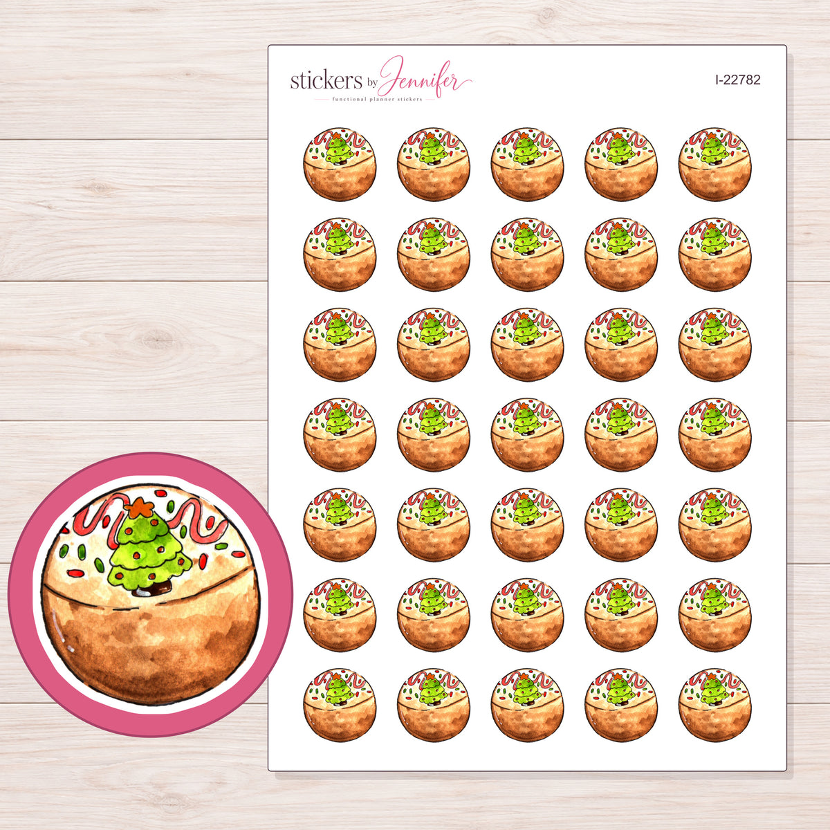 I-22782 planner sticker sheet with enlarged sticker detail