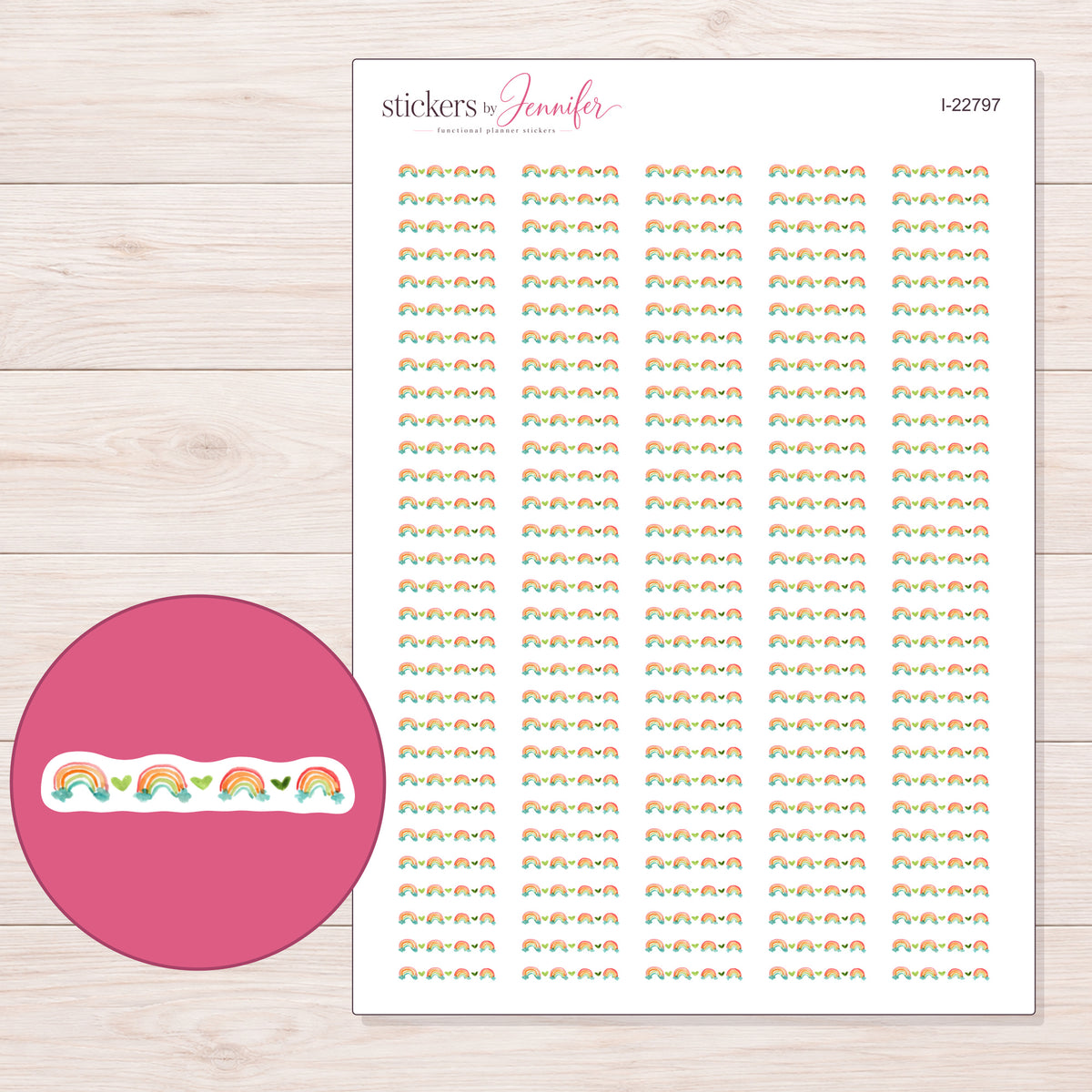 I-22797 planner sticker sheet with enlarged sticker detail