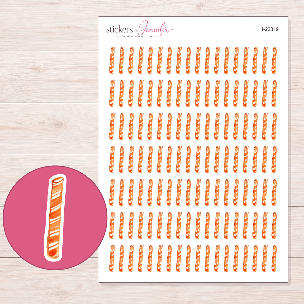 I-22819 planner sticker sheet with enlarged sticker detail