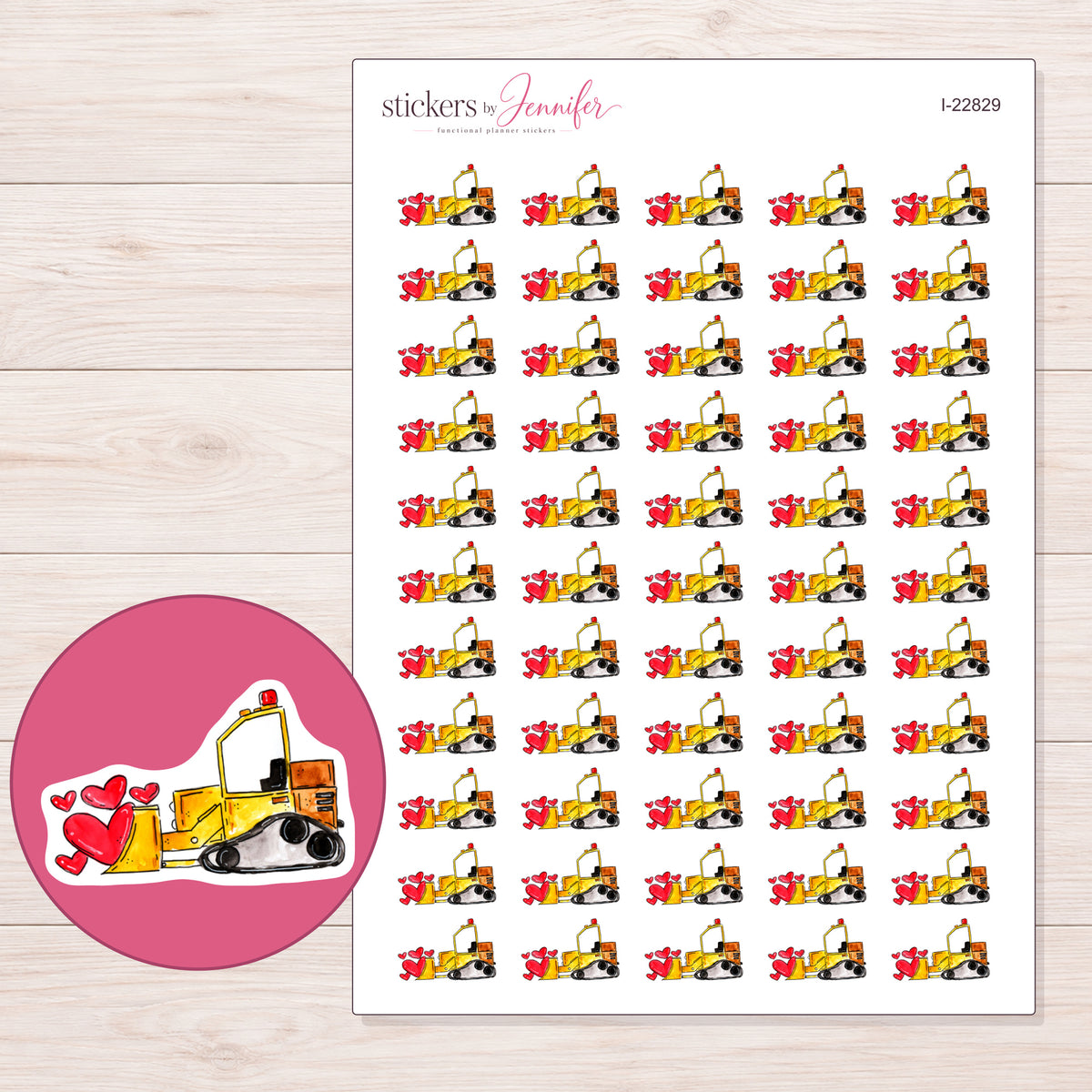 I-22829 planner sticker sheet with enlarged sticker detail