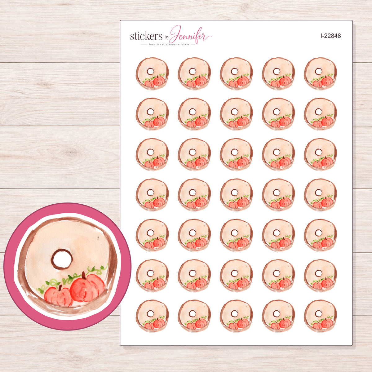 I-22848 planner sticker sheet with enlarged sticker detail