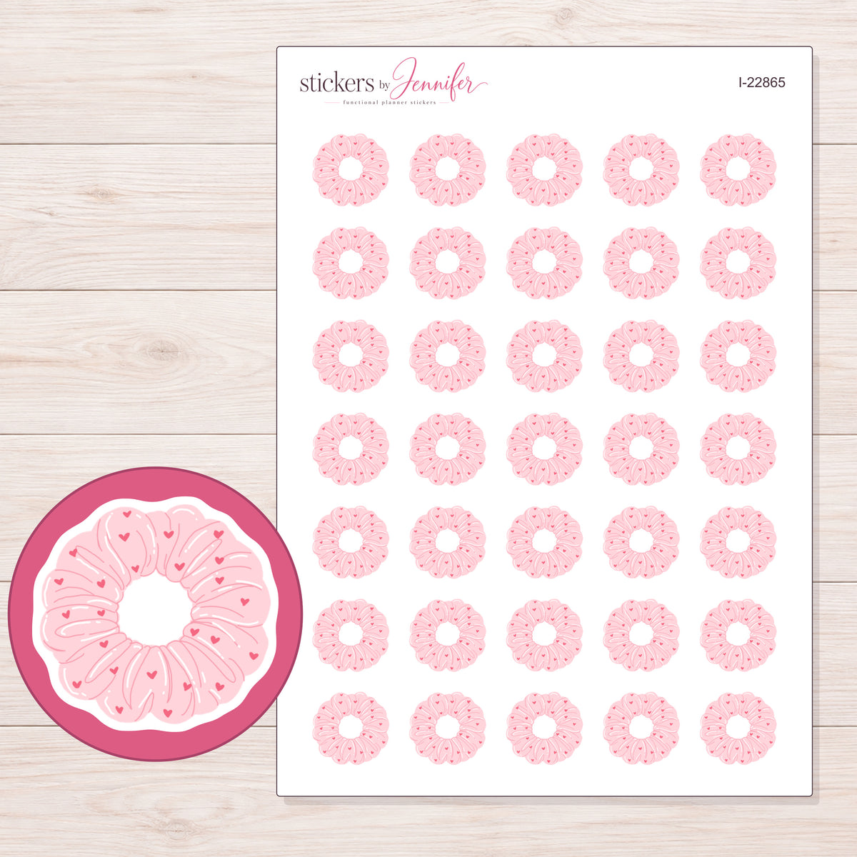 I-22865 planner sticker sheet with enlarged sticker detail