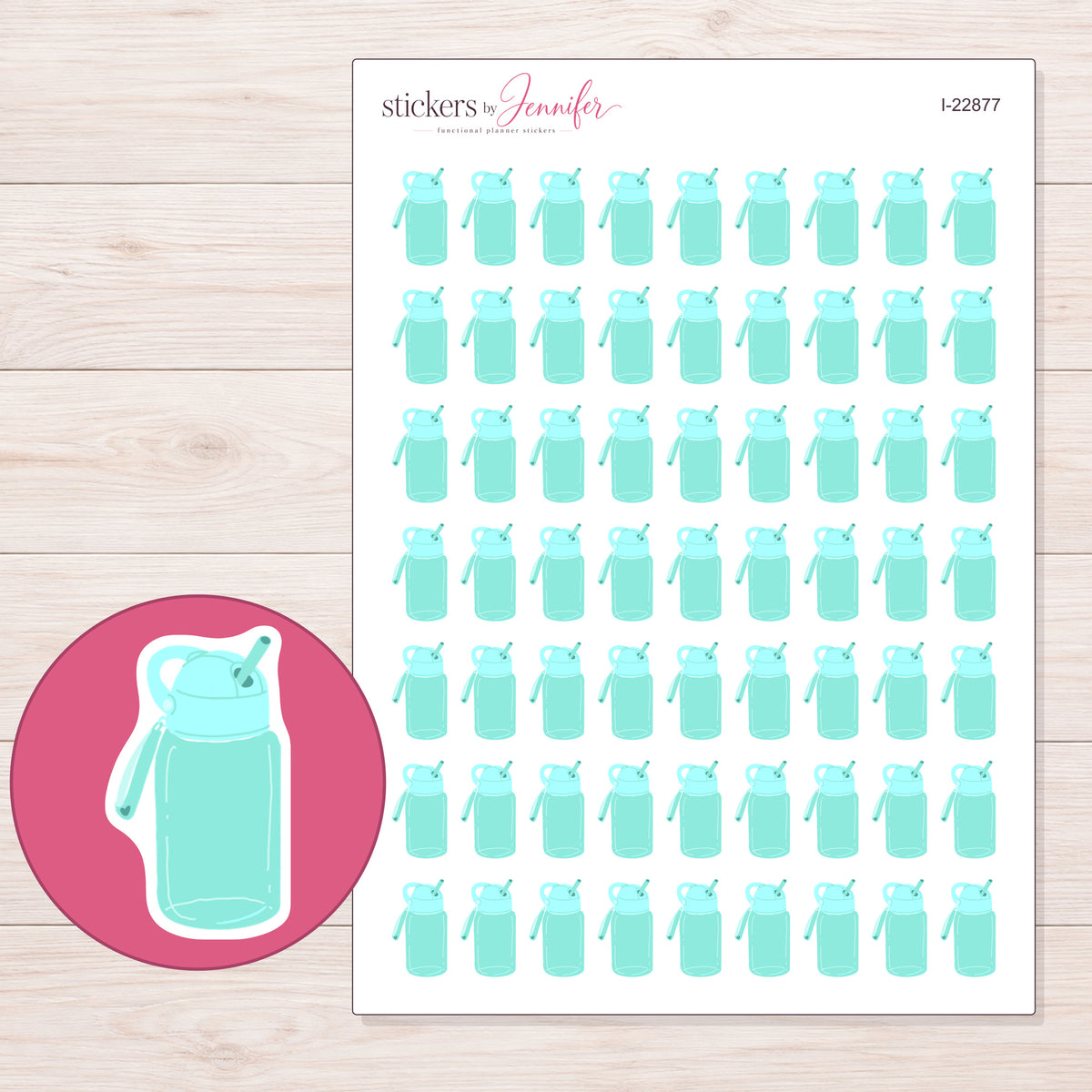 I-22877 planner sticker sheet with enlarged sticker detail