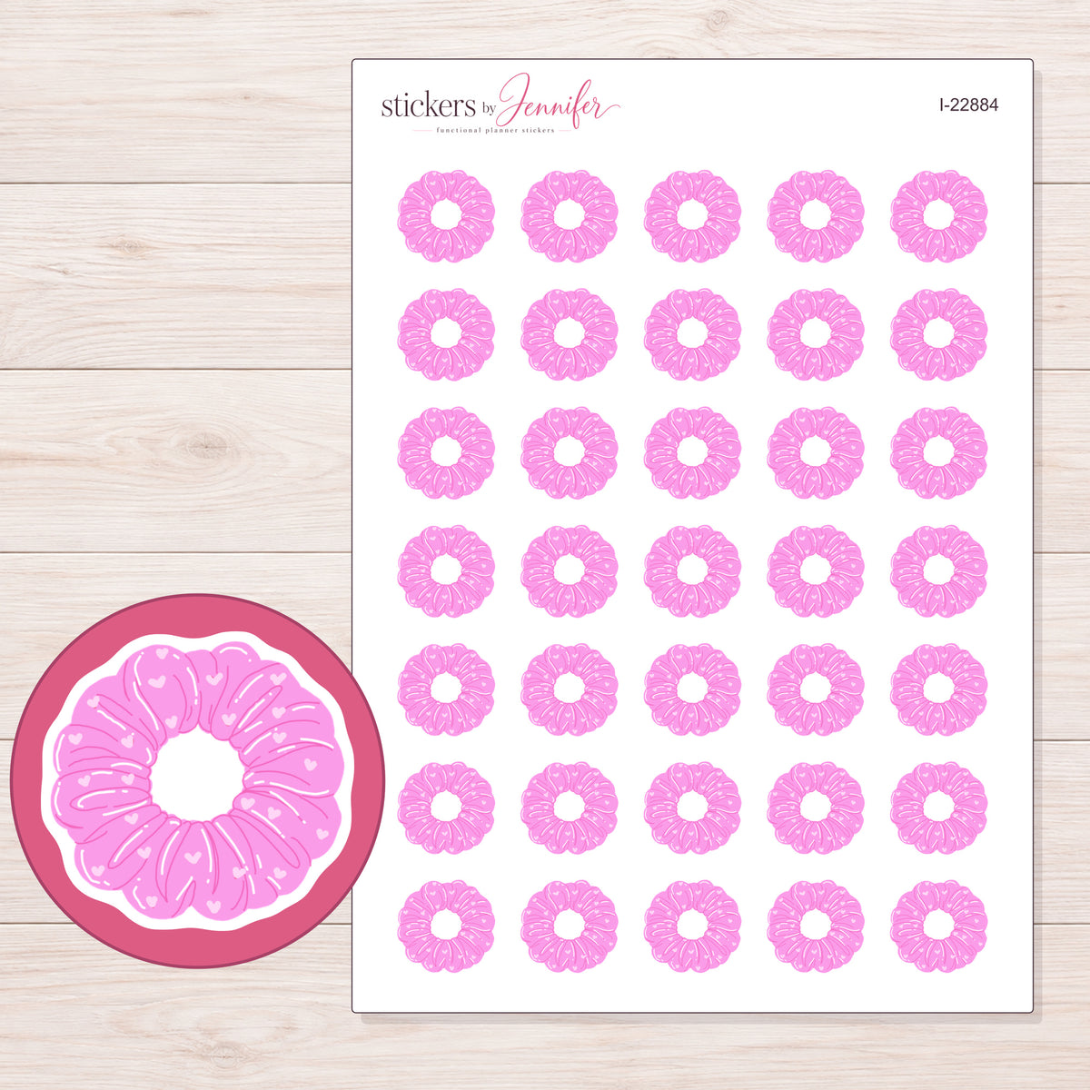 I-22884 planner sticker sheet with enlarged sticker detail