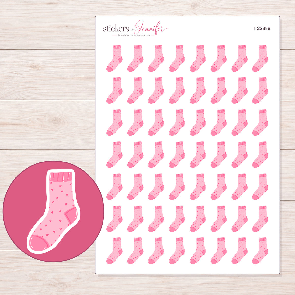 I-22888 planner sticker sheet with enlarged sticker detail