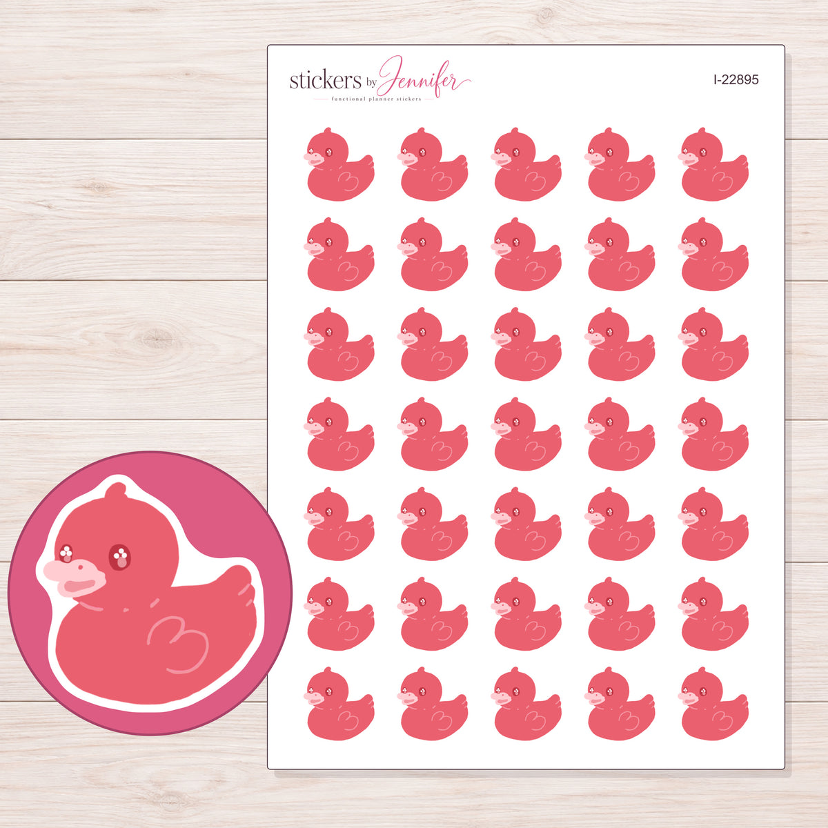 I-22895 planner sticker sheet with enlarged sticker detail
