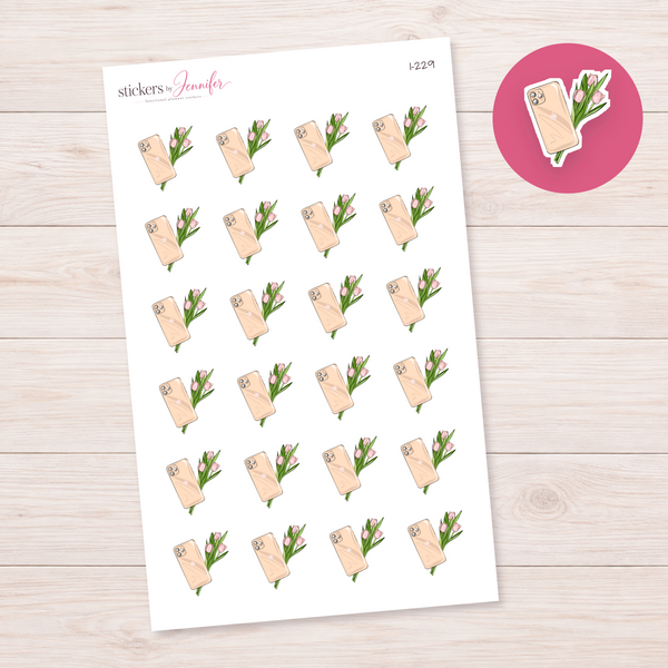 Tulip Phone Planner Stickers | I-229