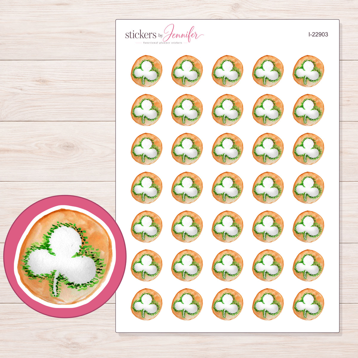 I-22903 planner sticker sheet with enlarged sticker detail