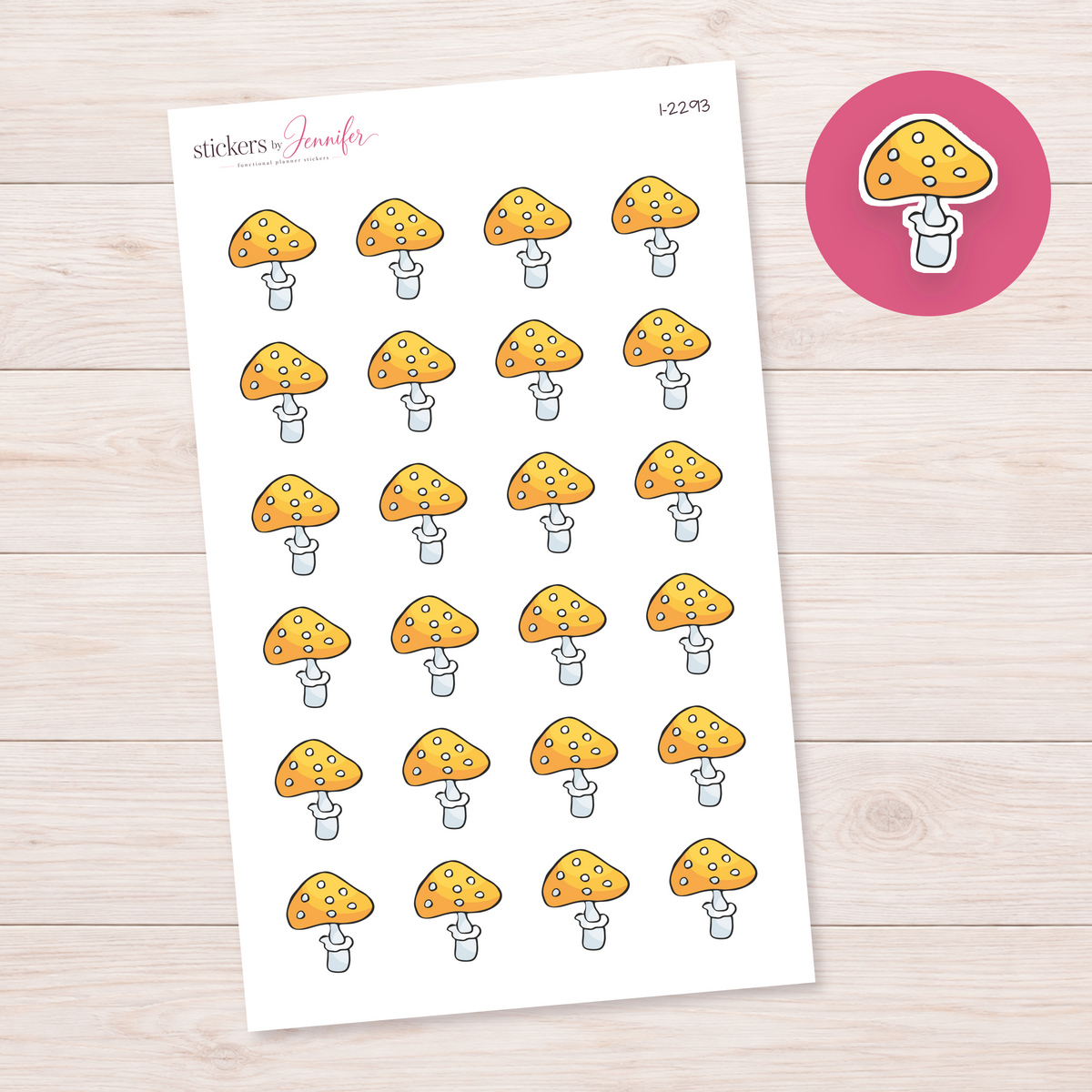 Golden Spotted Toadstool Planner Stickers | I-2293