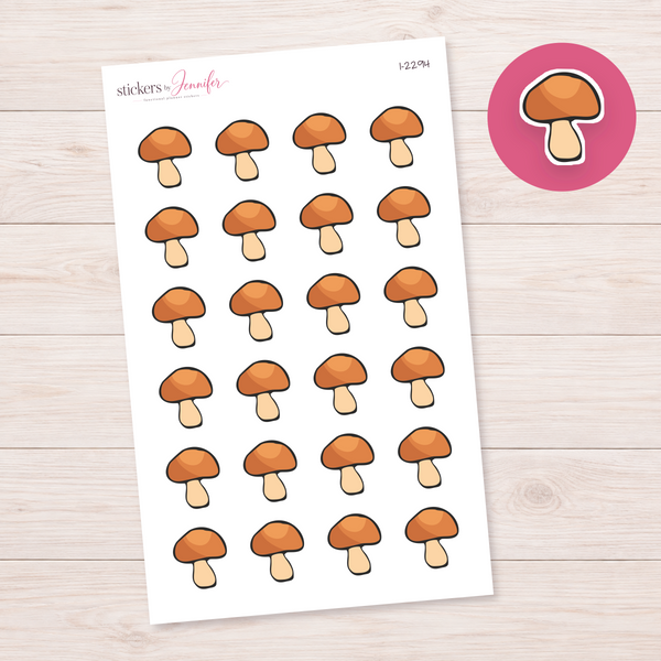Tall Brown Mushroom Planner Stickers | I-2294