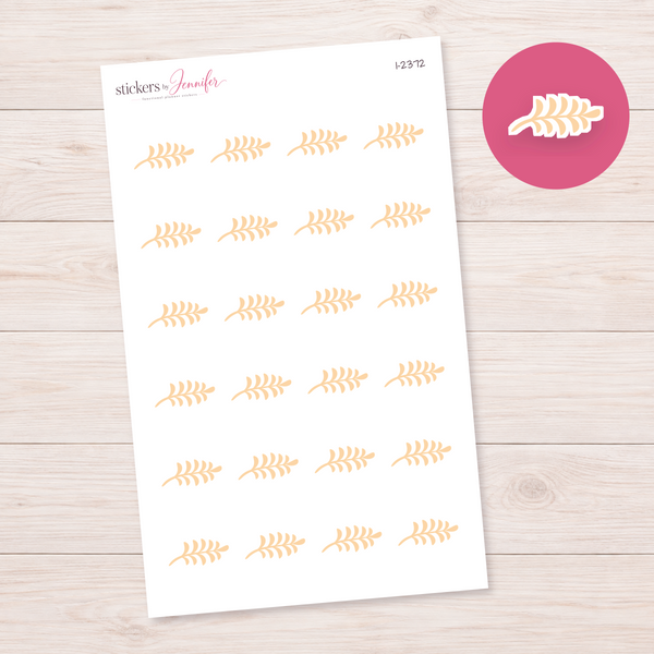 Peach Folk Leaf Sprig Planner Stickers | I-2372