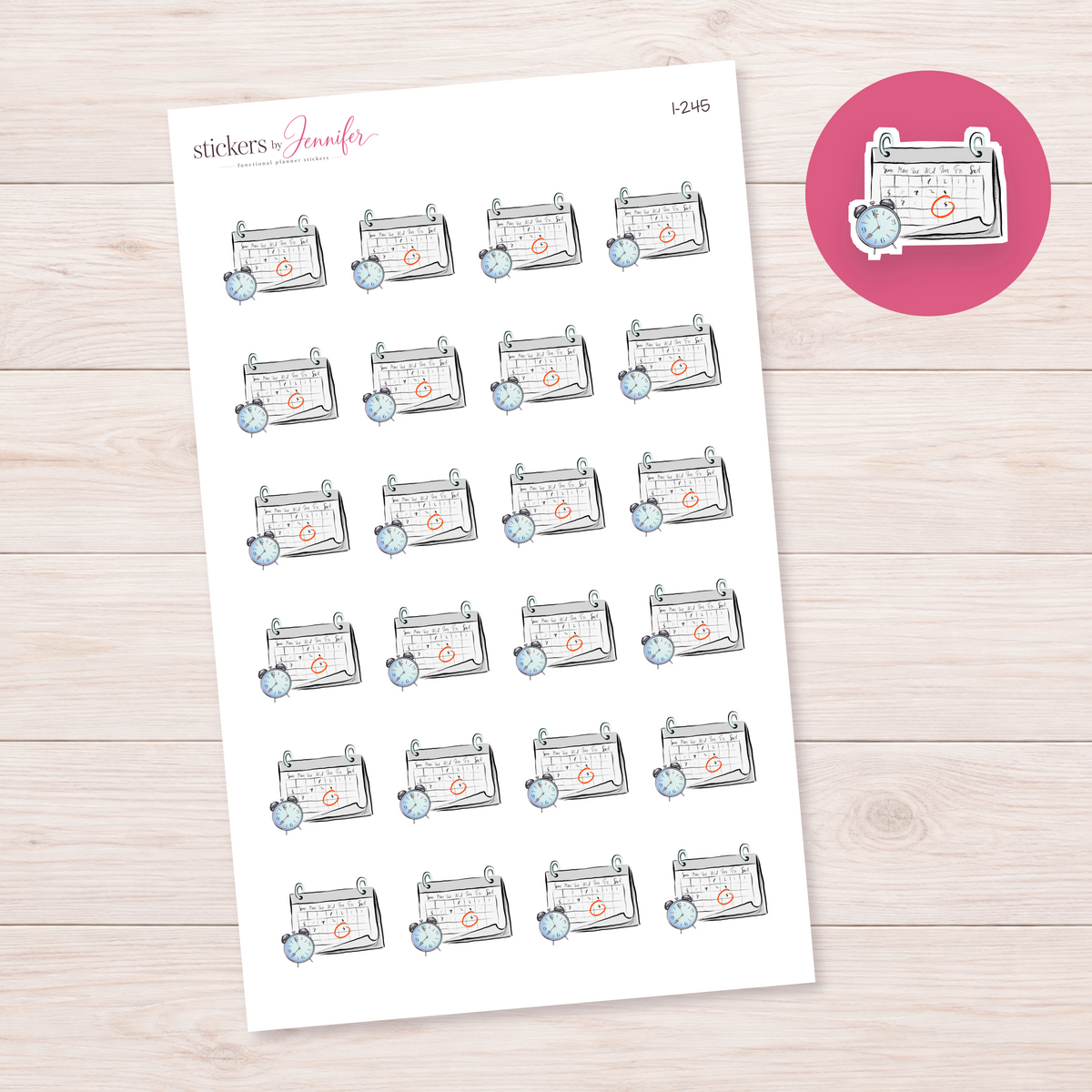 Deadline Calendar & Clock Planner Stickers | I-245