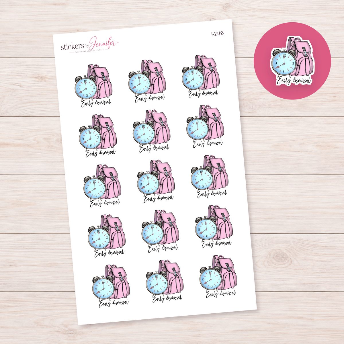 Early Dismissal Planner Stickers | I-248