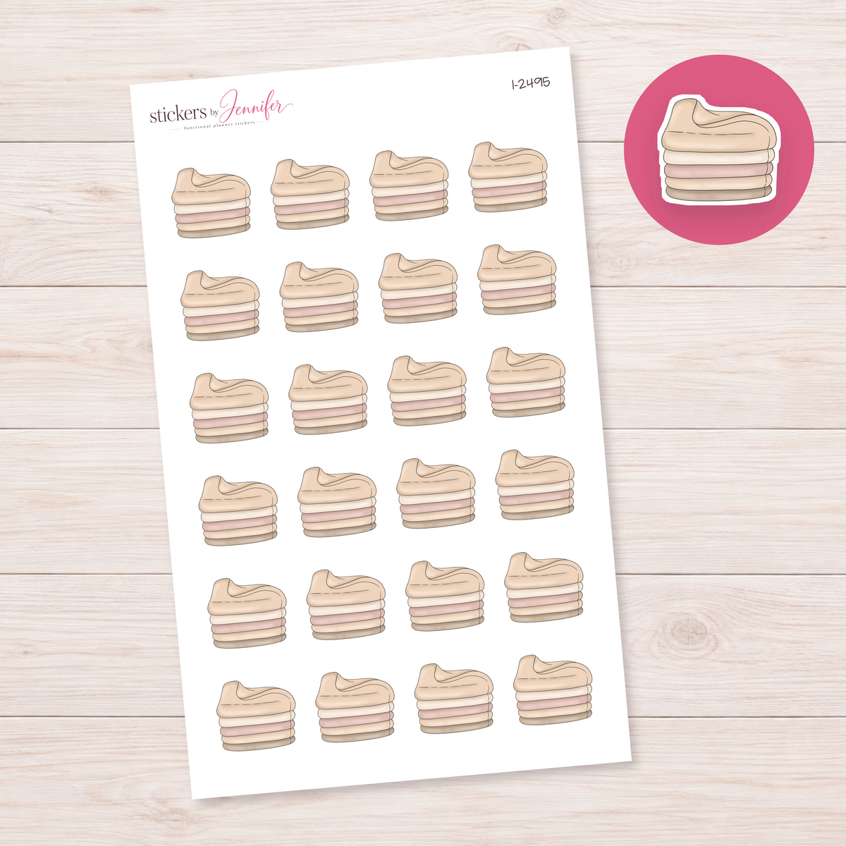 Folded Neutral Fabric Stack Planner Stickers | I-2495
