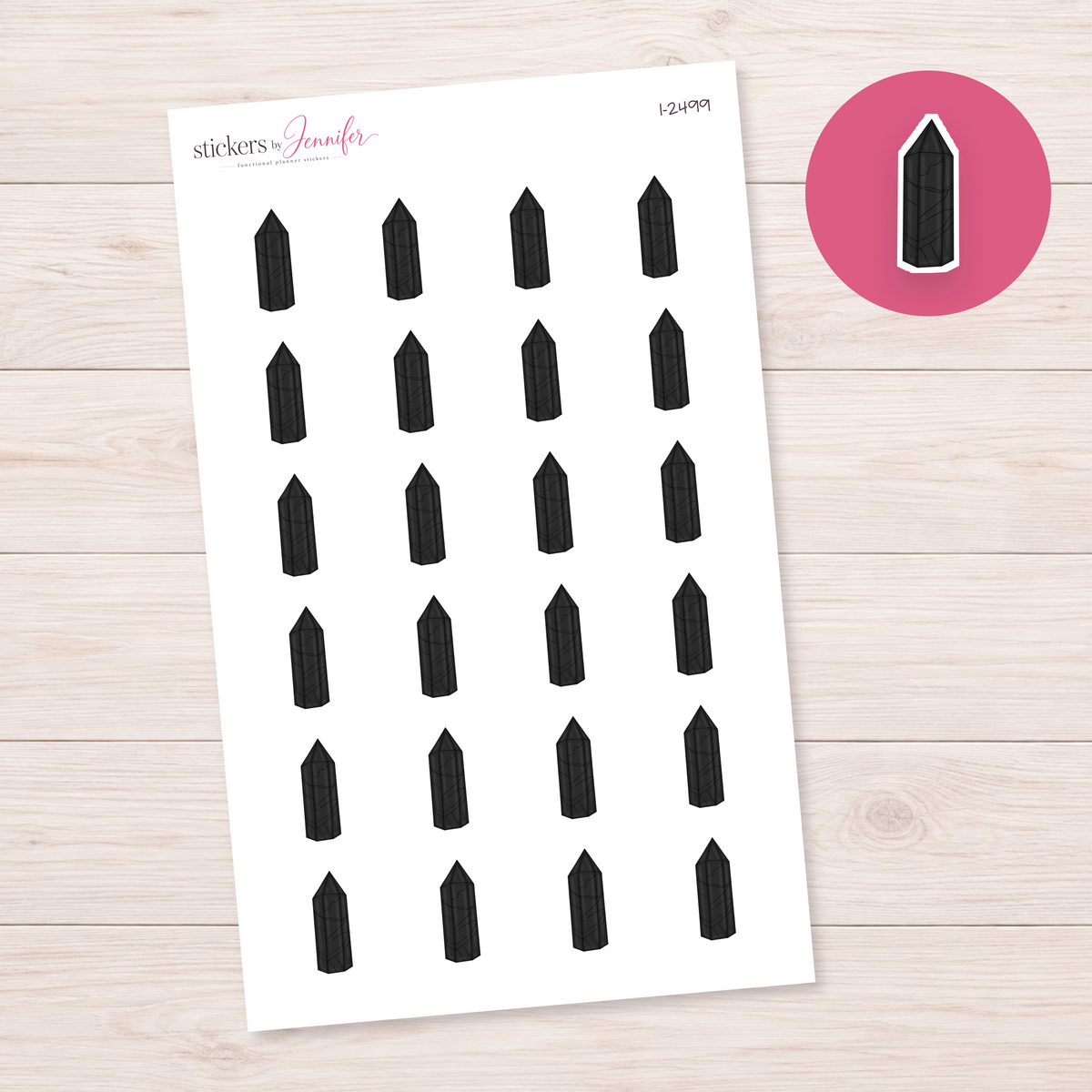 Black Crystal Point Planner Stickers | I-2499