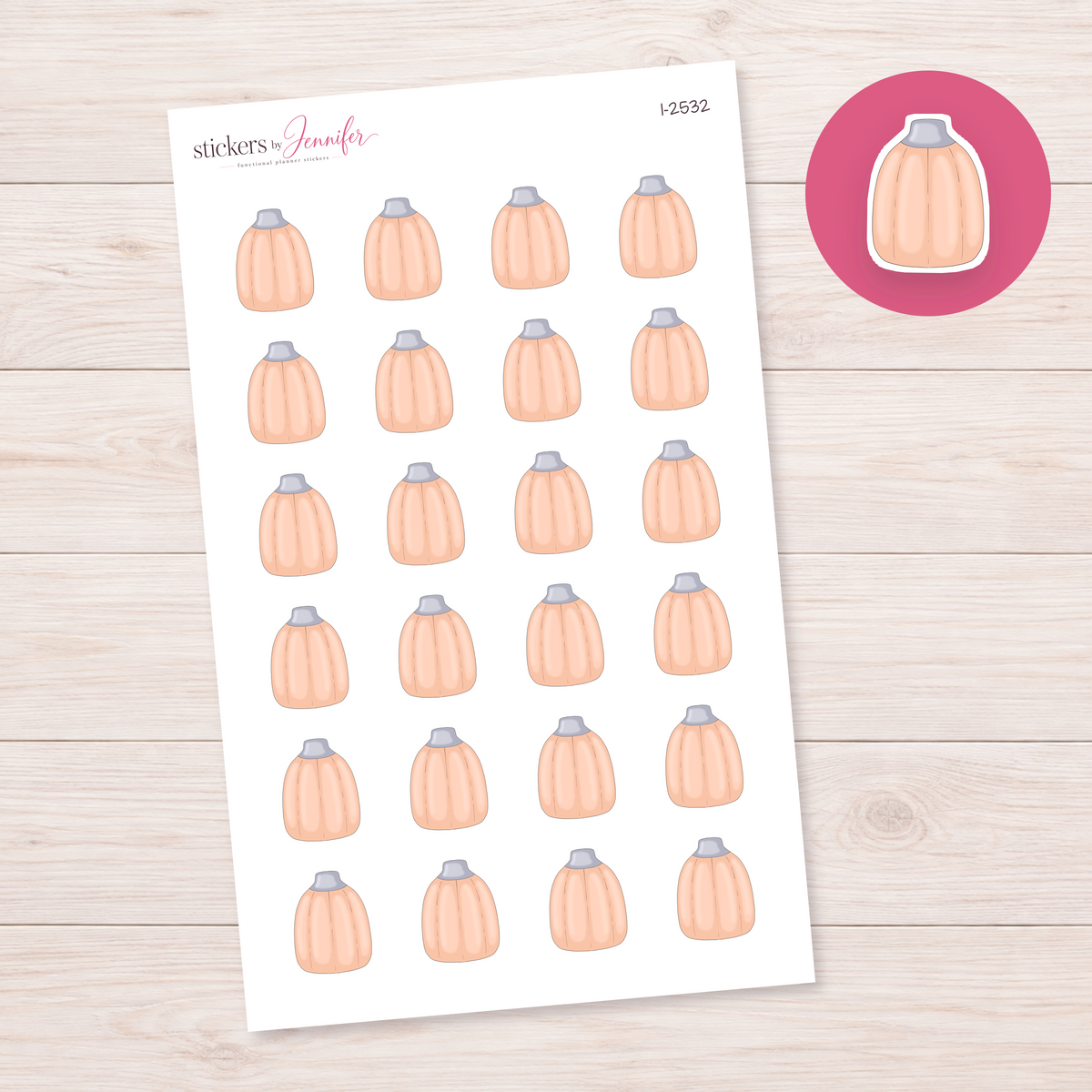 Peach Pumpkin Candy Planner Stickers | I-2532
