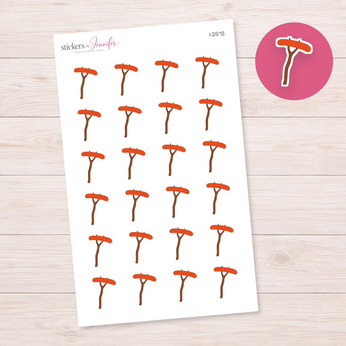 Hot Dog Roasting Stick Planner Stickers | I-2572