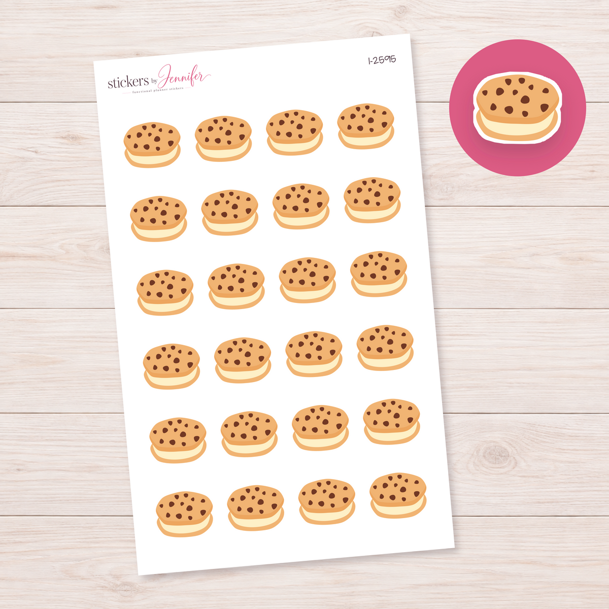 Cookie Ice Cream Sandwich Planner Stickers | I-2595