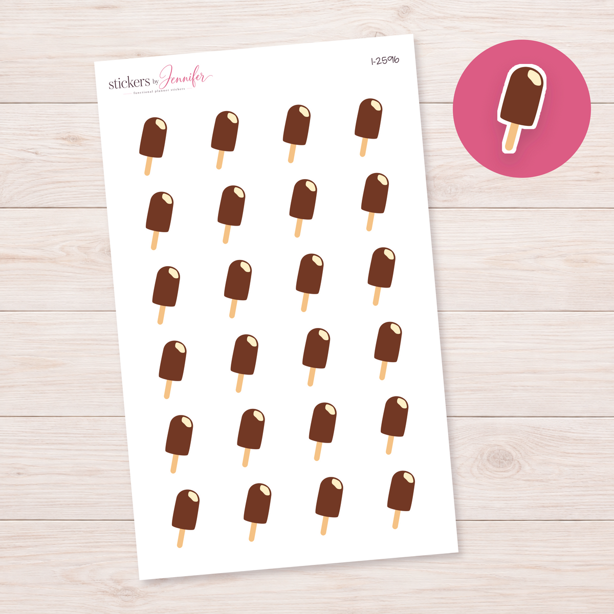Chocolate-Dipped Ice Cream Bar Planner Stickers | I-2596