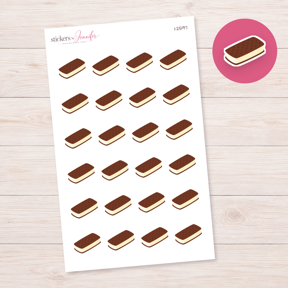Classic Ice Cream Sandwich Planner Stickers | I-2597