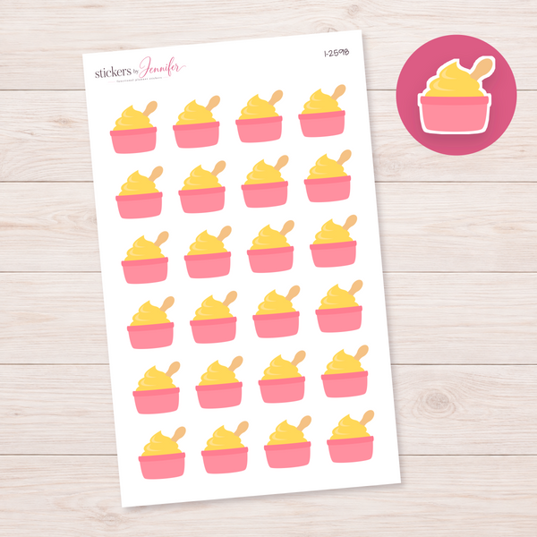 Yellow Frozen Dessert Cup Planner Stickers | I-2598
