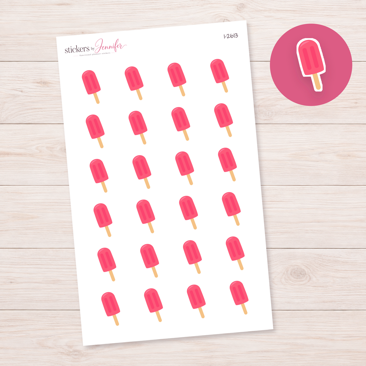Pink Ice Pop Planner Stickers | I-2613