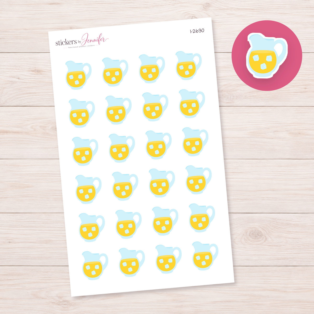 Pitcher of Iced Lemonade Planner Stickers | I-2630
