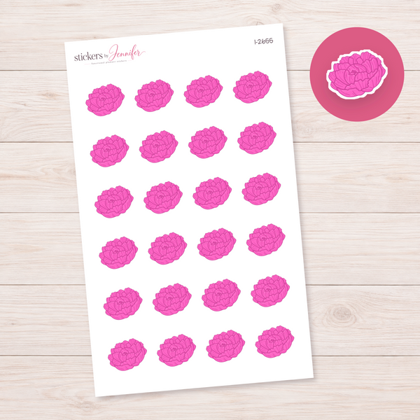 Bright Pink Flower Planner Stickers | I-2655