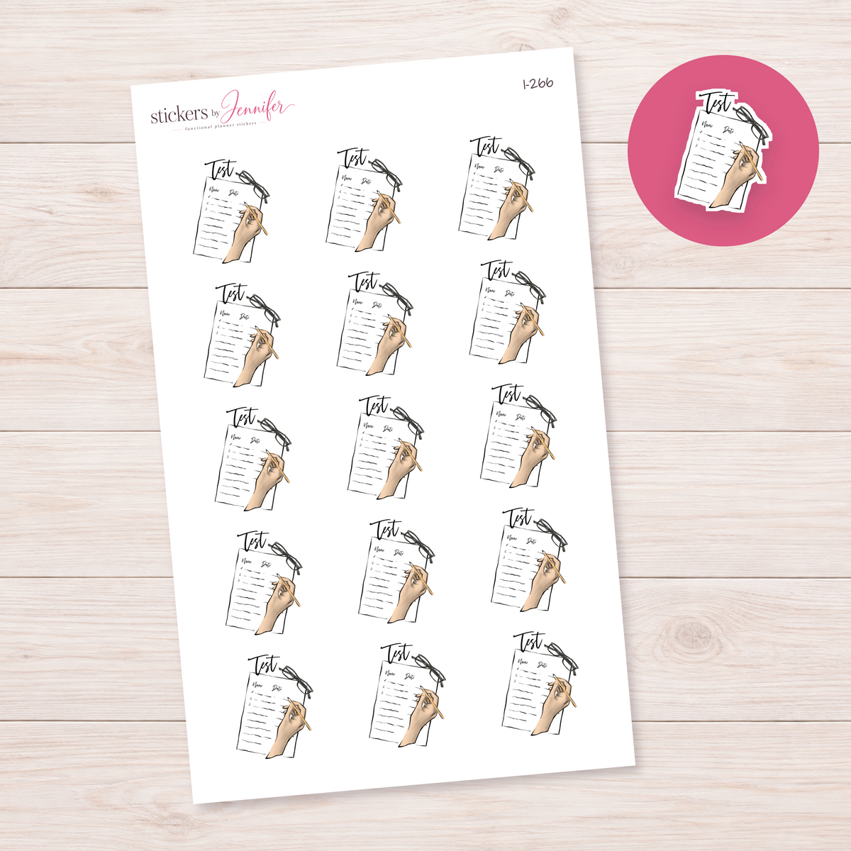 Test Day Reminder Planner Stickers | I-266