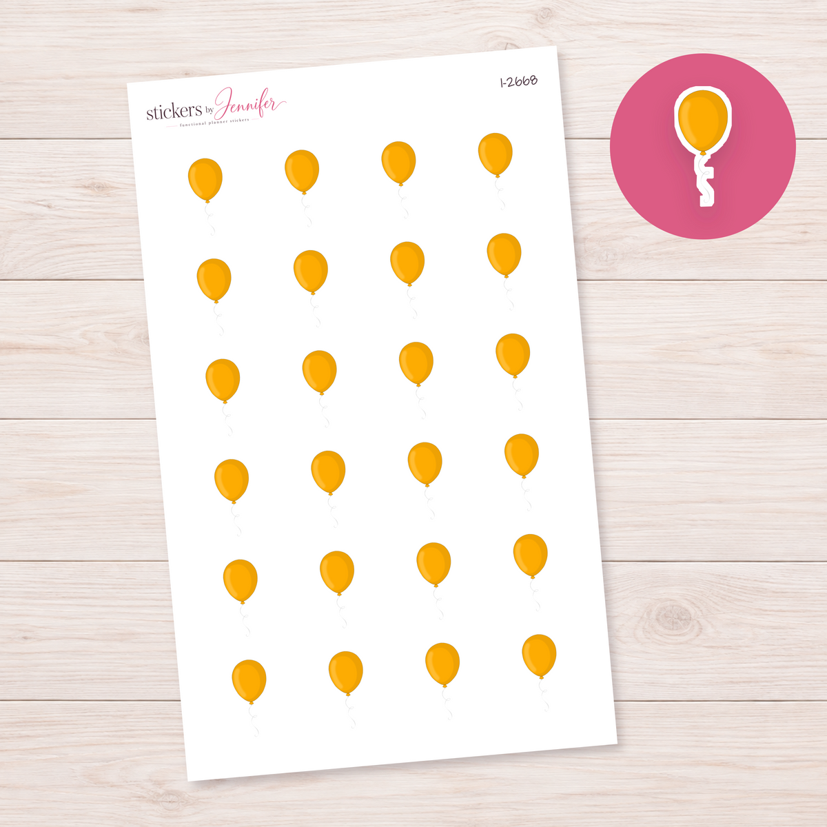 Golden Balloon Planner Stickers | I-2668